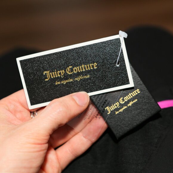 $128 JUICY COUTURE Black Paillette Sleeveless Tank Top Shirt Women's Large NEW - Picture 10 of 13